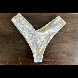 Skatie Mandi Nantucket Bikini Bottom - Blue white Brazilian Thong - Medium Swim